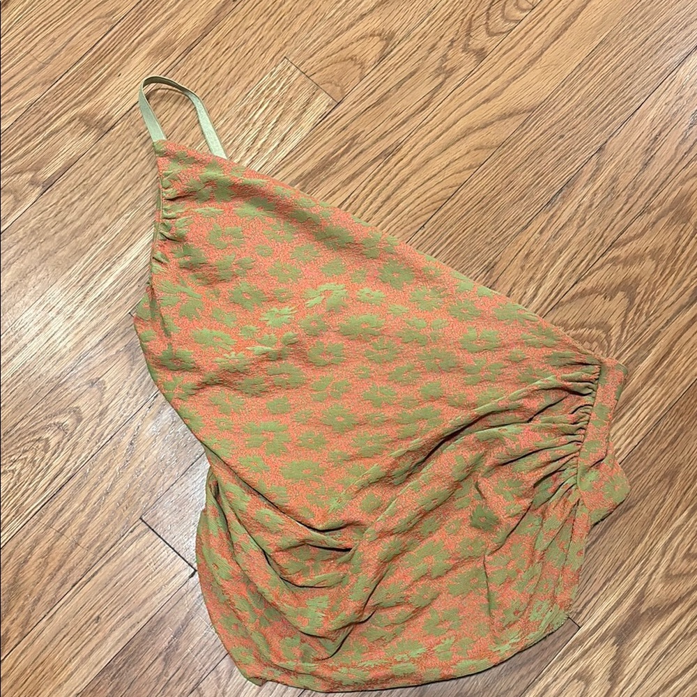 Orange and Green Patterned Top
